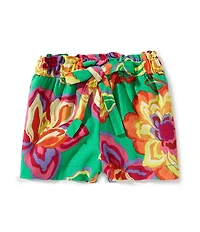 GB Little Girls Floral Print Pull On Shorts