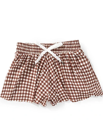 GB Little Girls Active Gingham Print Flippy Short