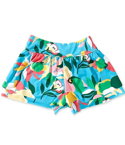 GB Little Girls Floral Mid Rise Printed Tennis Shorts