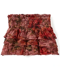 GB Little Girls Floral Print Ruffle Mini Skirt