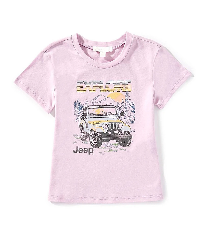 GB Little Girls Knit Explore Jeep Graphic T-Shirt
