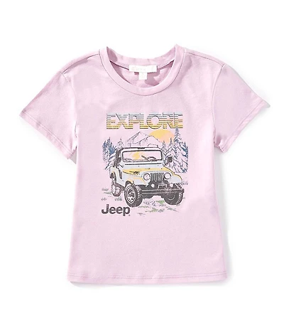 GB Little Girls Knit Explore Jeep Graphic T-Shirt