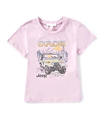 GB Little Girls Knit Explore Jeep Graphic T-Shirt