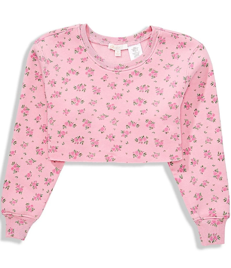 GB Little Girls Knit Rosebud Pattern Sweatshirt