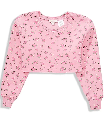 GB Little Girls Knit Rosebud Pattern Sweatshirt