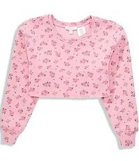 GB Little Girls Knit Rosebud Pattern Sweatshirt