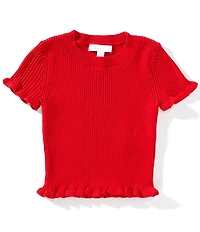 GB Little Girls Knit Short Sleeve Sweater