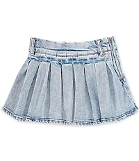 GB Little Girls Pleated Denim Mini Skirt
