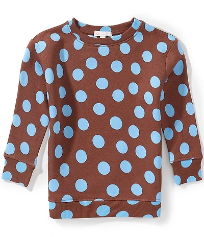 GB Little Girls Polka Dot Crew Neck Sweatshirt