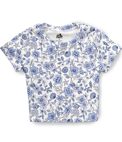 GB Little Girls Seashells Print Athletic T-Shirt