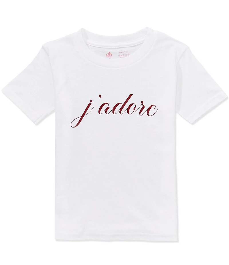 GB Little Girls Short Sleeve Cotton Jadore Graphic Tee
