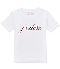 GB Little Girls Short Sleeve Cotton Jadore Graphic Tee