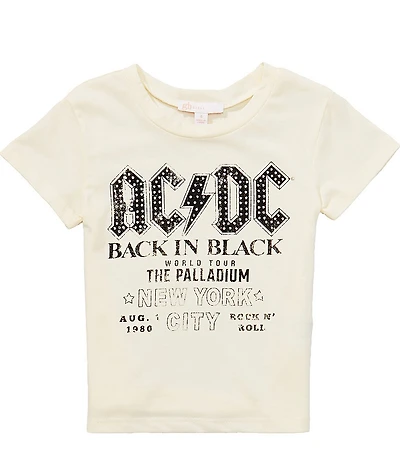 GB Little Girls Short Sleeve Crew Neck ACDC Graphic T-Shirt