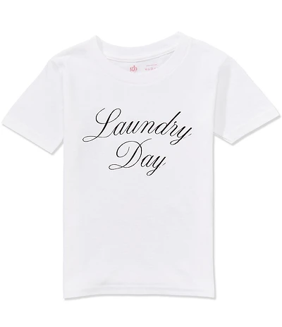 GB Little Girls Short Sleeve Laundry Day Graphic Tee