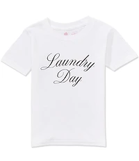 GB Little Girls Short Sleeve Laundry Day Graphic Tee