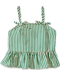 GB Little Girls Striped Sleeveless Bow Smocked Top