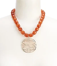 Gemma Layne Beaded Geo Short Pendant Necklace