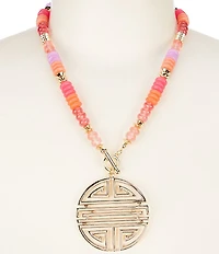 Gemma Layne Beaded Geometric Short Pendant Necklace