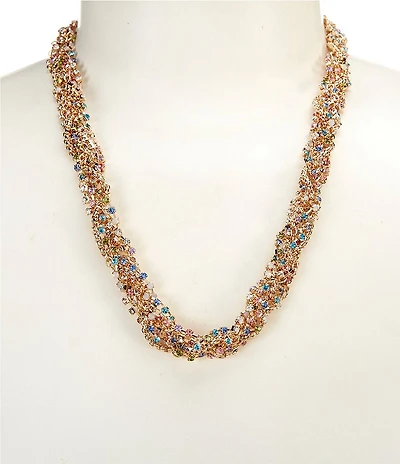 Gemma Layne Braided Chain Stone Collar Necklace