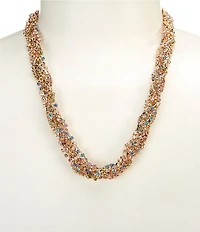 Gemma Layne Braided Chain Stone Collar Necklace