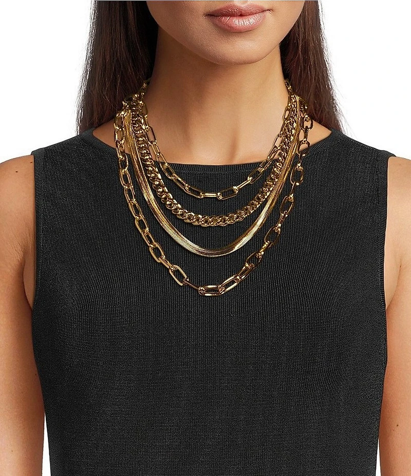Gemma Layne Chain Short Multi-Strand Necklace