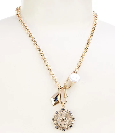Gemma Layne Chain Short Pendant Necklace with Charm Clusters