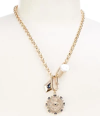 Gemma Layne Chain Short Pendant Necklace with Charm Clusters