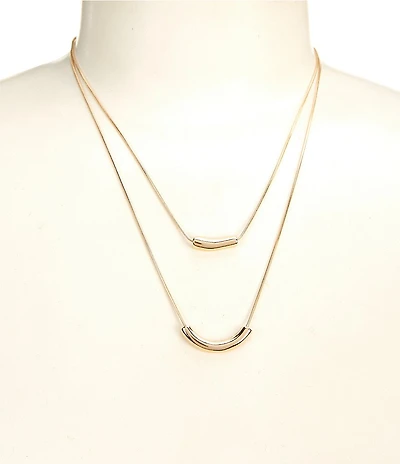 Gemma Layne Double Bar Short Multi-Strand Necklace