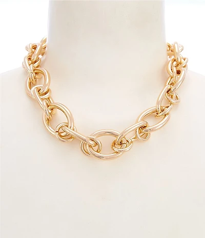 Gemma Layne Large Oval Link Chain Statement Collar Necklace