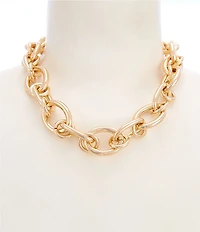 Gemma Layne Large Oval Link Chain Statement Collar Necklace