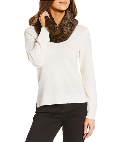 Gemma Layne Leopard Faux Fur Infinity Scarf