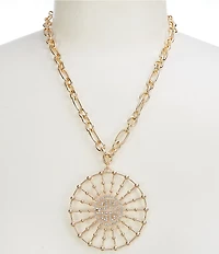 Gemma Layne Circle Geo Link Short Statement Pendant Necklace