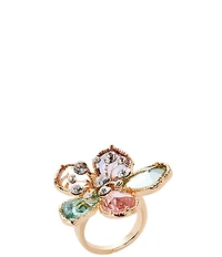 Gemma Layne Multi Glass Stone Flower Statement Ring