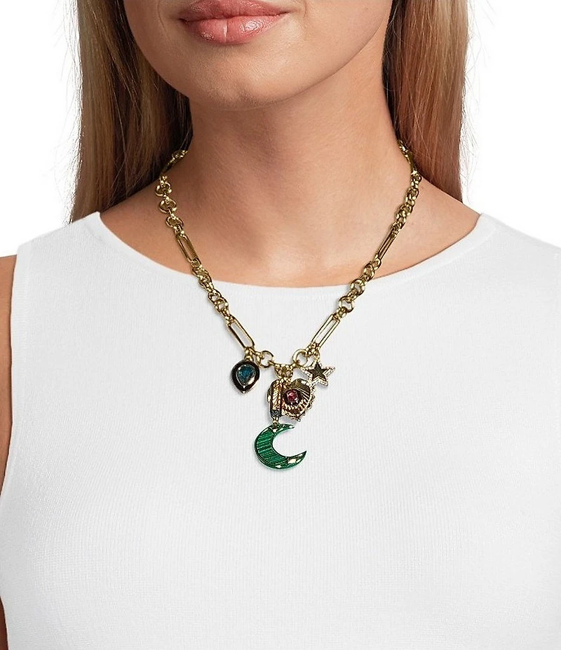 Gemma Layne Multi Star & Moon Resin Charms Short Pendant Necklace