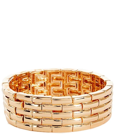 Gemma Layne Polished Metal Watch Band Stretch Bracelet