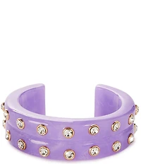Gemma Layne Resin Rhinestone Thick Cuff Statement Bracelet
