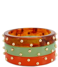 Gemma Layne Resin Studded Resort Bangle Bracelet Set