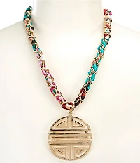 Gemma Layne Scarf Link Geo Pendant Statement Necklace