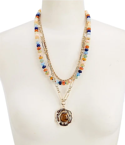 Gemma Layne Semi-Precious Short Multi Strand Necklace