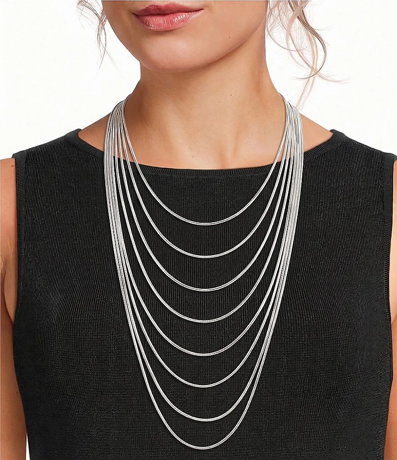 Gemma Layne Snake Chain Long Multi Strand Necklace