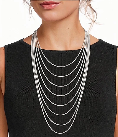 Gemma Layne Snake Chain Long Multi Strand Necklace