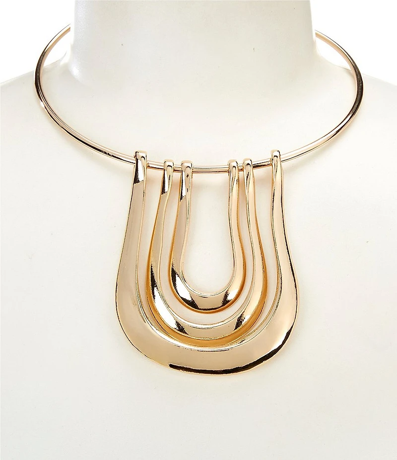 Gemma Layne Statement Organic Chunky Pendant Collar Necklace
