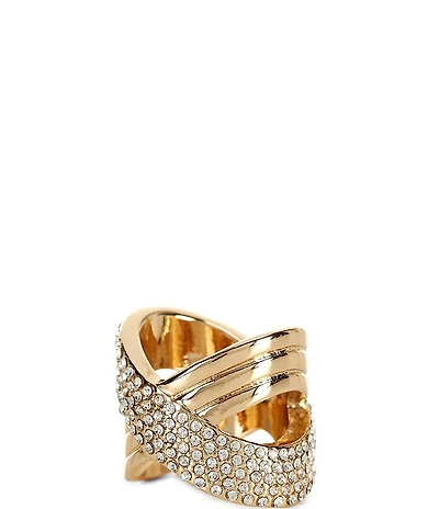 Gemma Layne Stone and Metal X Cocktail Ring