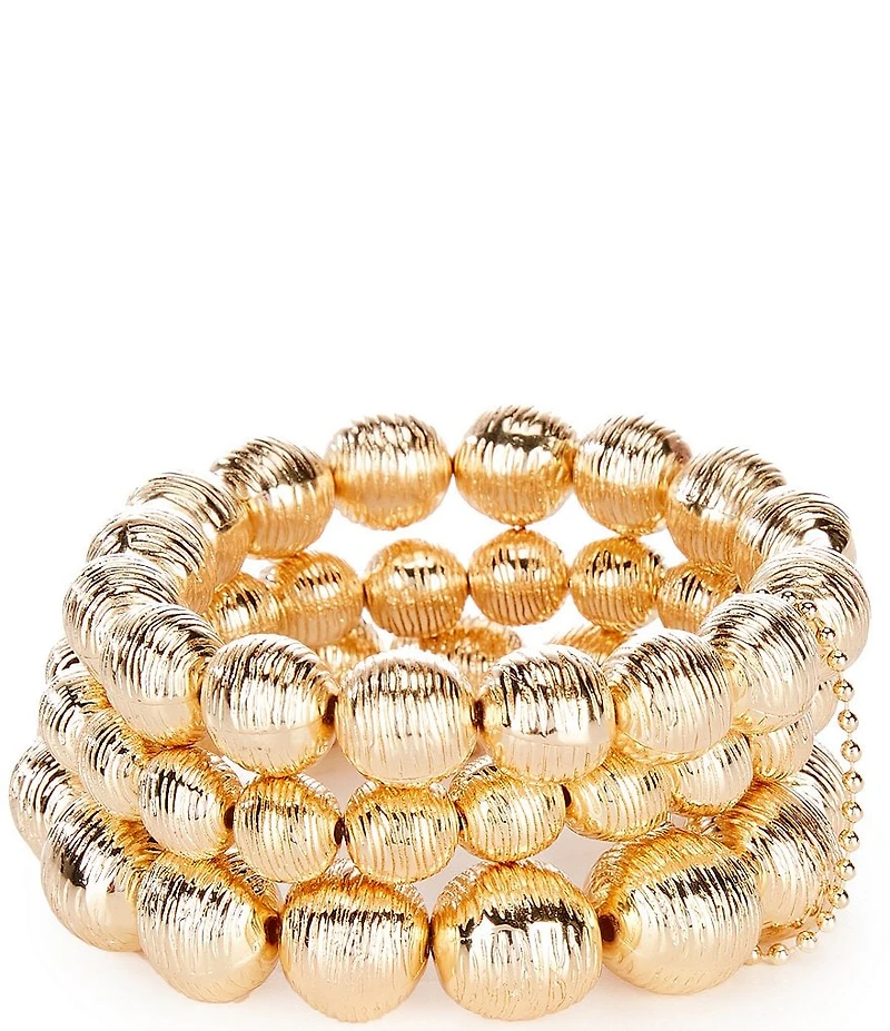 Gemma Layne Textured Beaded Stretch Bracelet Set