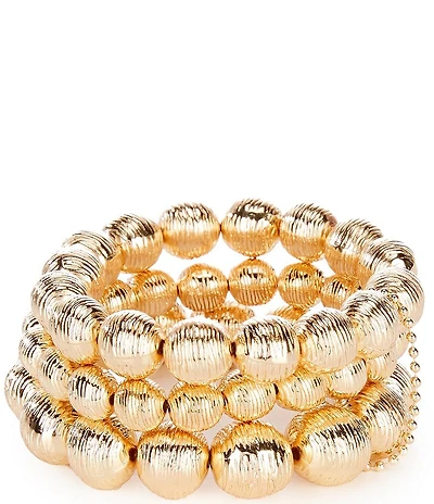 Gemma Layne Textured Beaded Stretch Bracelet Set