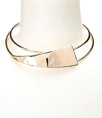 Gemma Layne Textured Metal Wire Sculpted Collar Necklace