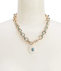Gemma Layne Turquoise Mixed Media Short Pendant Necklace