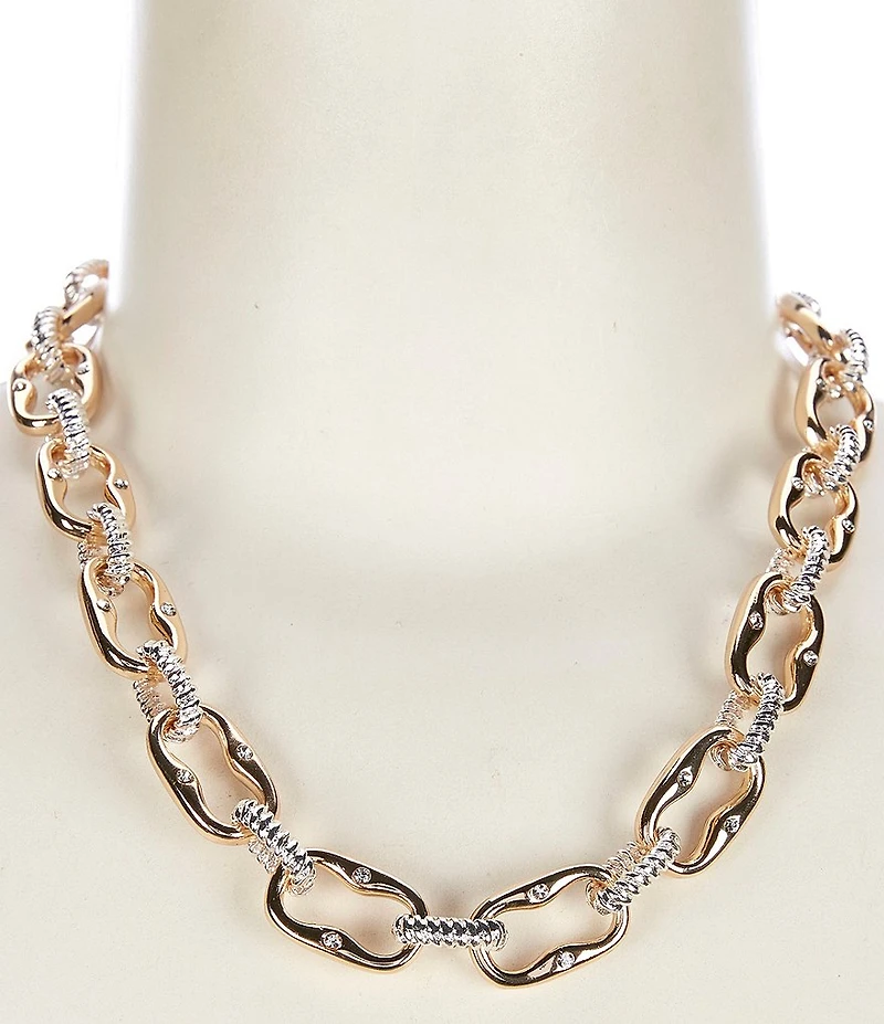 Gemma Layne Two Tone Link Statement Necklace
