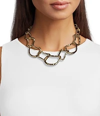 Gemma Layne Wavy Metal Irregular Link Chain Collar Necklace