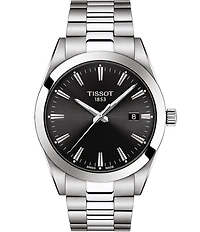 Tissot Gentleman Black Dial Stainless Steel Bracelet Watch